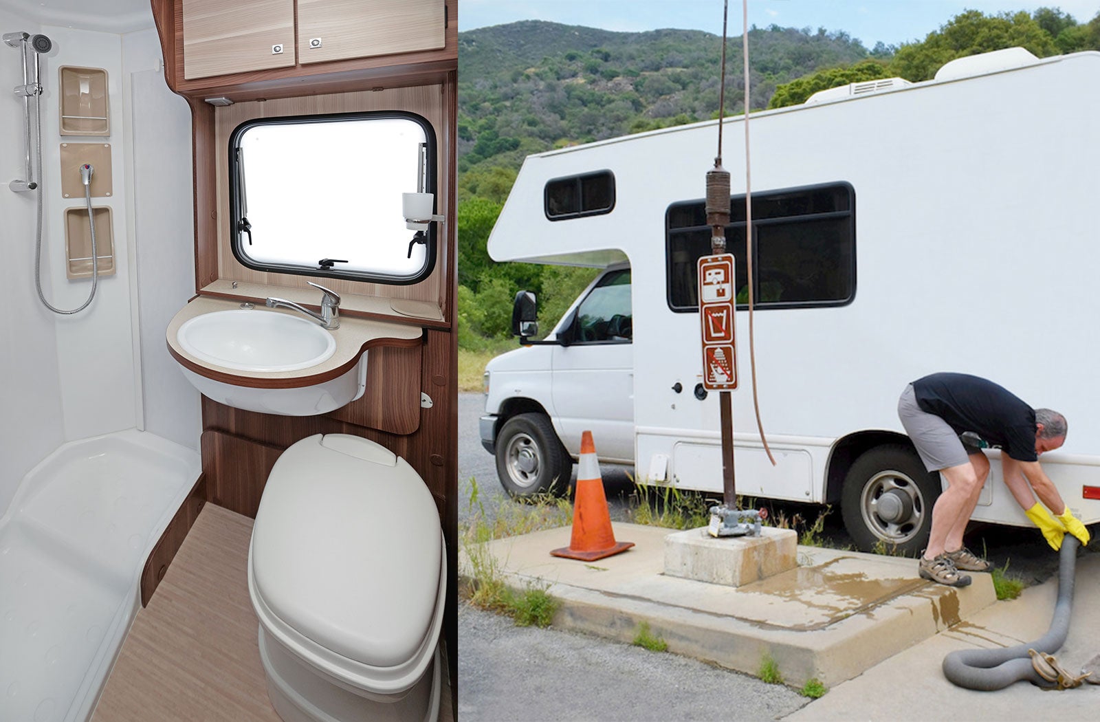 Portable RV/camper toilet and holding tank setup in Snellville, Georgia
